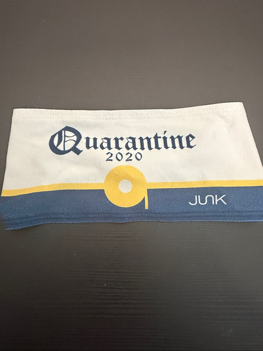 Quarantine 2020 Headband - White, Navy & Yellow Junk Headband Big Bang Lite